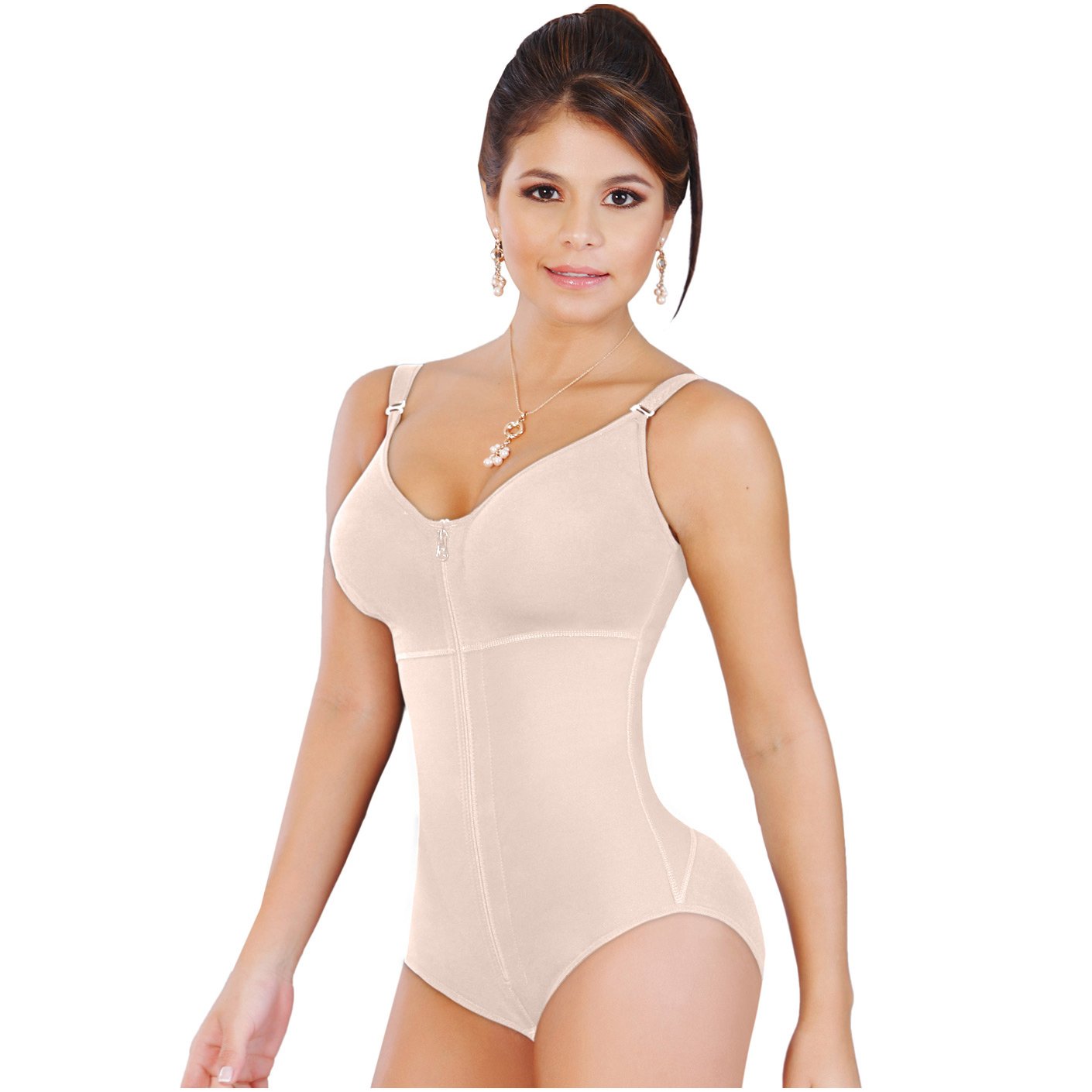 Fajas Salome 0420 | Moldeadora de cuerpo con sujetador Hiphugger | Fajas moldeadoras con control de barriga levanta glúteos para mujer | Powernet