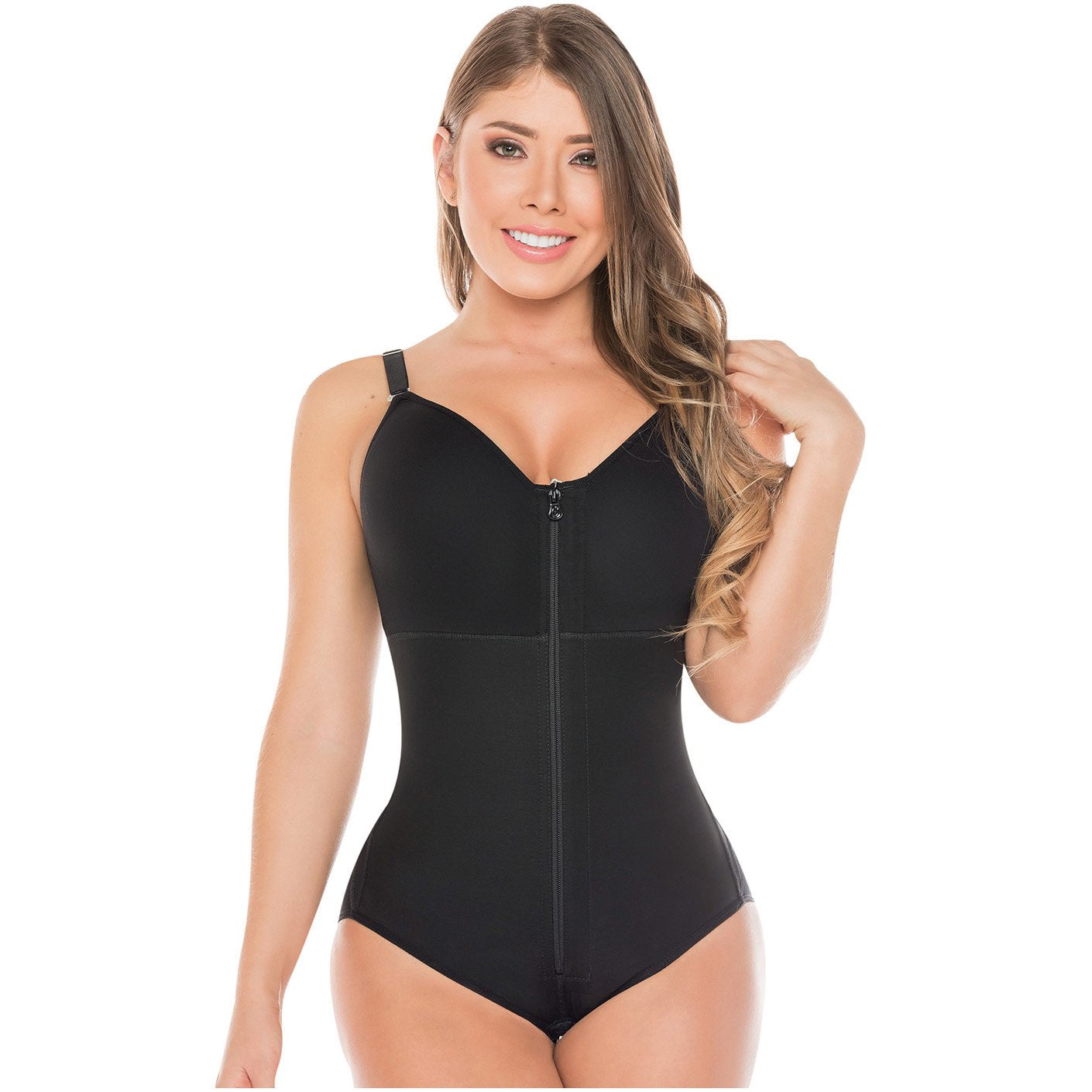 Fajas Salome 0420 | Moldeadora de cuerpo con sujetador Hiphugger | Fajas moldeadoras con control de barriga levanta glúteos para mujer | Powernet